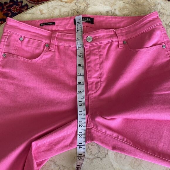 Talbots Flawless Five-Pocket Slim Ankle Pink Jeans 14P - Picture 11 of 12